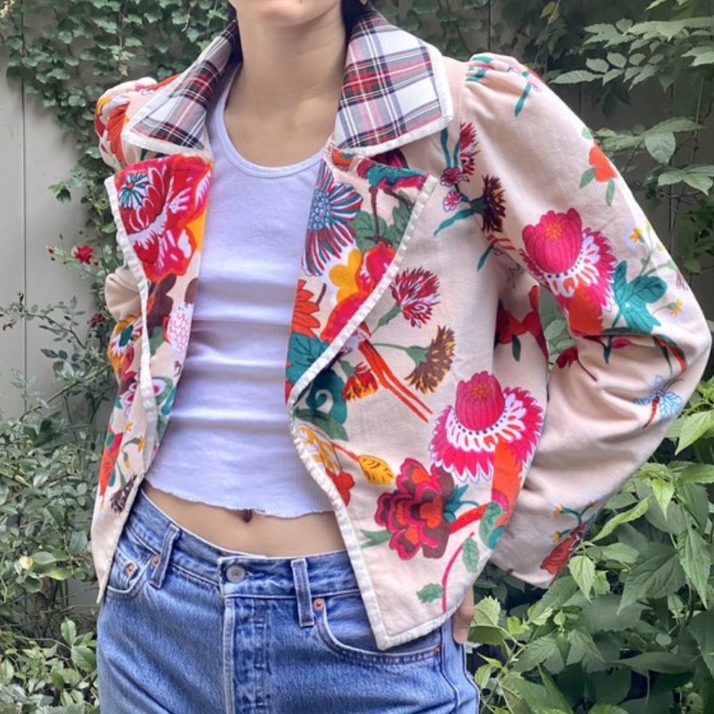 Alix of Bohemia Garden Moto Floral Print Jacket in Size Large - Picture 2 of 10